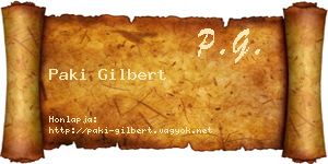 Paki Gilbert névjegykártya